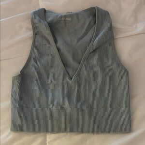 Garage Women's Ribbed Teal Crop Top